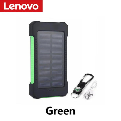 Lenovo 500000mAh Solar Power Bank Portable Large Capacity Super Fast Charging External Battery for iPhone Outdoor Emergency
