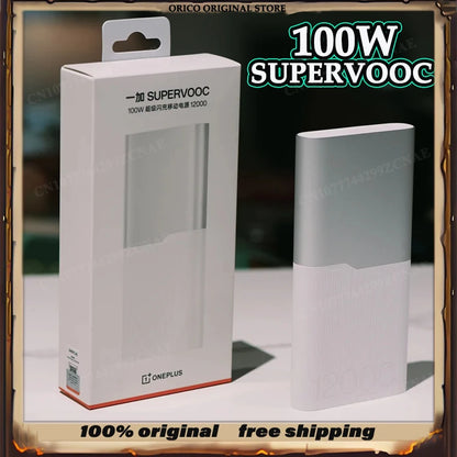100% Original OnePlus 12000mAh SUPERVOOC Power Bank 100W Fast Charging Portable High Capacity Lightweight Mobile Phone Charger