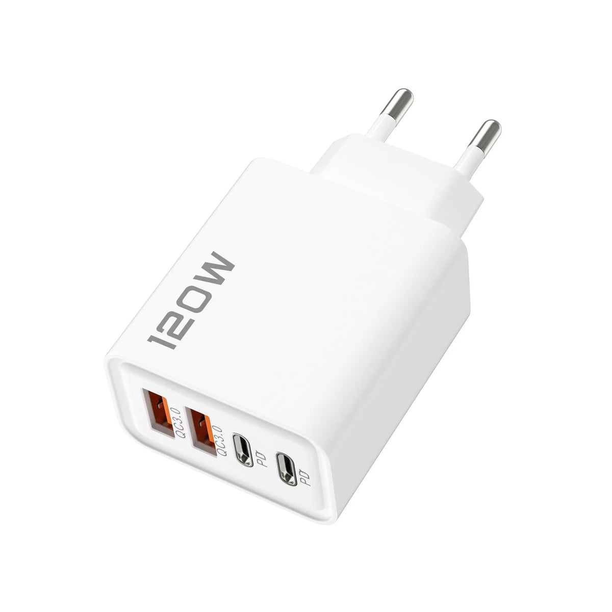 4-port USB-laddare med PD/QC3.0 – EU, US, UK och kabelvarianter