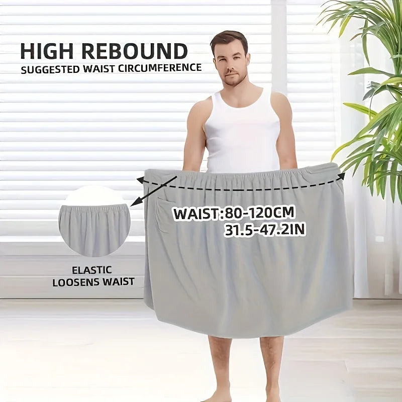 1 coral velvet men's bath towel-adjustable elastic bath towel-soft and skin-friendly, 31.5 * 55 inches, men's outdoor sauna skir