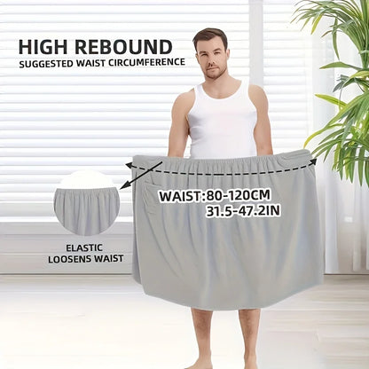 1 coral velvet men's bath towel-adjustable elastic bath towel-soft and skin-friendly, 31.5 * 55 inches, men's outdoor sauna skir