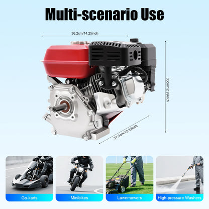 212cc 4,0kW 7,5hk luftkyld bensinmotor, 3600 varv/min snörnstart bensinmotor