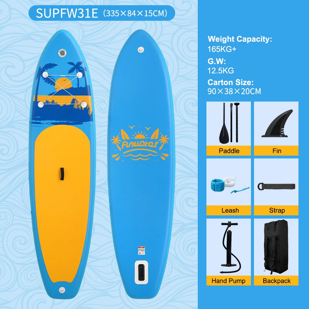 FunWater uppblåsbart SUP-bräde med tillbehör – flera storlekar