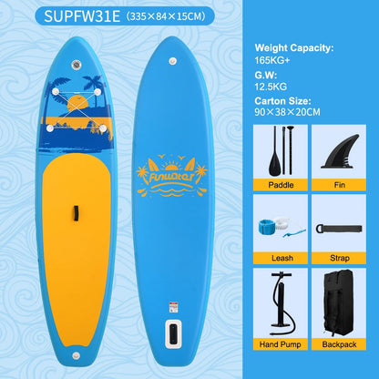 FunWater uppblåsbart SUP-bräde med tillbehör – flera storlekar