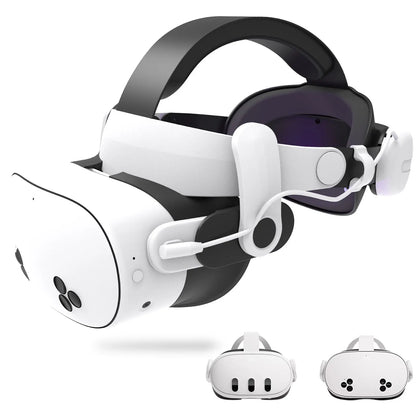 For Quest3S VR Headset 12000mAh Adjustable Charging Head Strap Elite Comfortable Accessory for Meta Quest3 Gaming Experience