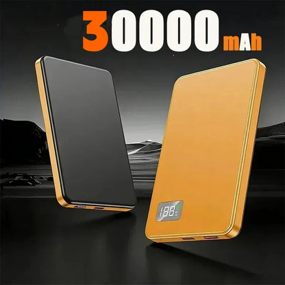 Lenovo Ultra-thin 500000mAh Mobile Power Bank For iPhone Xiaomi For MagSafe Magnetic Wireless Fast Charge Portable LED Display