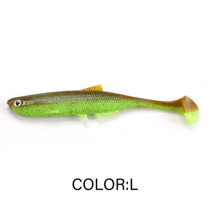 Supercontinent leanness ShadTeez T-tail 5cm/7.5cm/12cm Pike Zander Predator Fishing 3d eyes Soft lure Fishing lures
