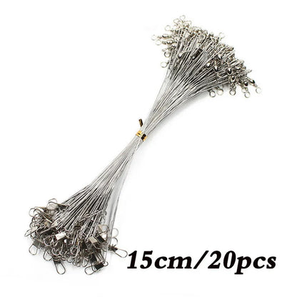 Stålförtommar med Svivel – 20-pack, 15/20/30cm, Betsskyddad Wire