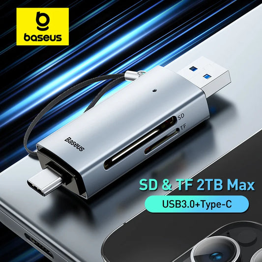USB 3.0-kortläsare för SD och microSD – USB-A/USB-C