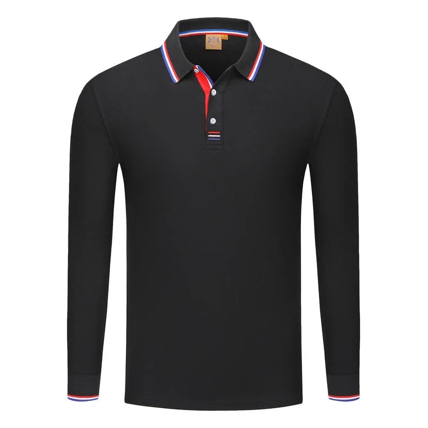 Långärmad Polo-shirt med Eget Tryck eller Logotyp – Unisex S–4XL (Asian)