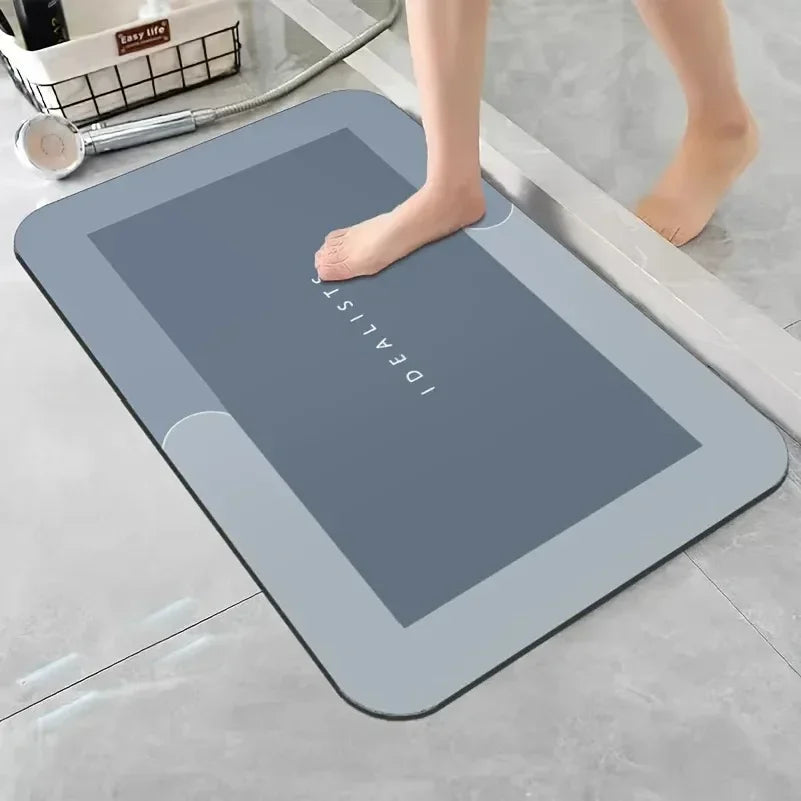 Diatomaceous Earth Bath Mat Super Absorbent Non Slip Fast Drying Soft Floor Mat for Shower Laundry Bedroom Kitchen RV Bathroom