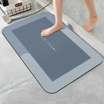 Diatomaceous Earth Bath Mat Super Absorbent Non Slip Fast Drying Soft Floor Mat for Shower Laundry Bedroom Kitchen RV Bathroom