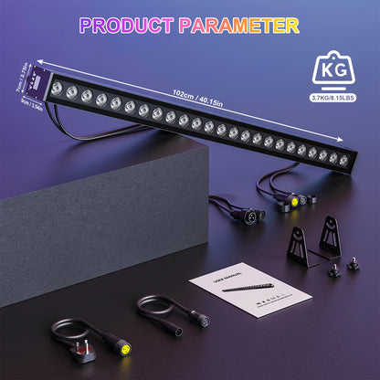Fieryzeal 100W RGB LED Wall Wash-ljus IP65 – 24x3W DMX512 Strobe Scen DJ Bar Bröllop Utomhus CE FCC RoHS