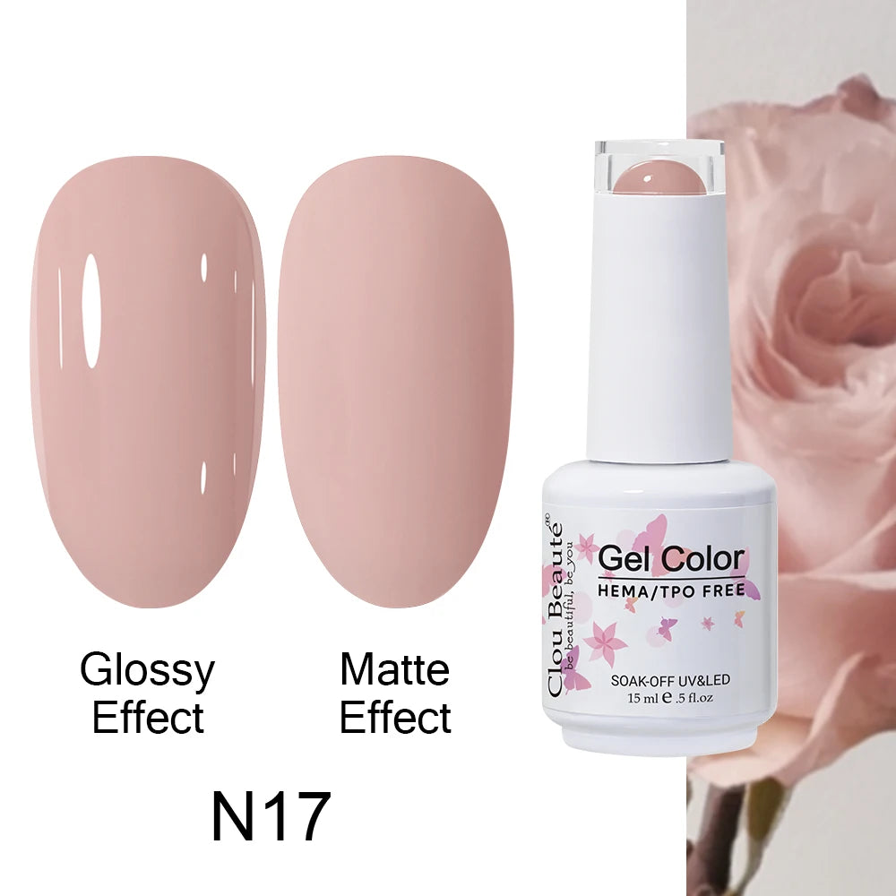 Clou Beaute Gel Nail Polish Neon Brown Royal Blue Red Green Pastal Nude Nail Art Varnishes Gel Lacquer Top Coat UV Gel Nail