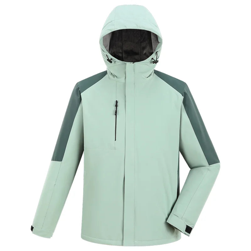 Vinterjakka med Huva och Eget Tryck eller Brodyr – Fleecefodrad Dragkedja Smart Casual M–4XL (Asian)