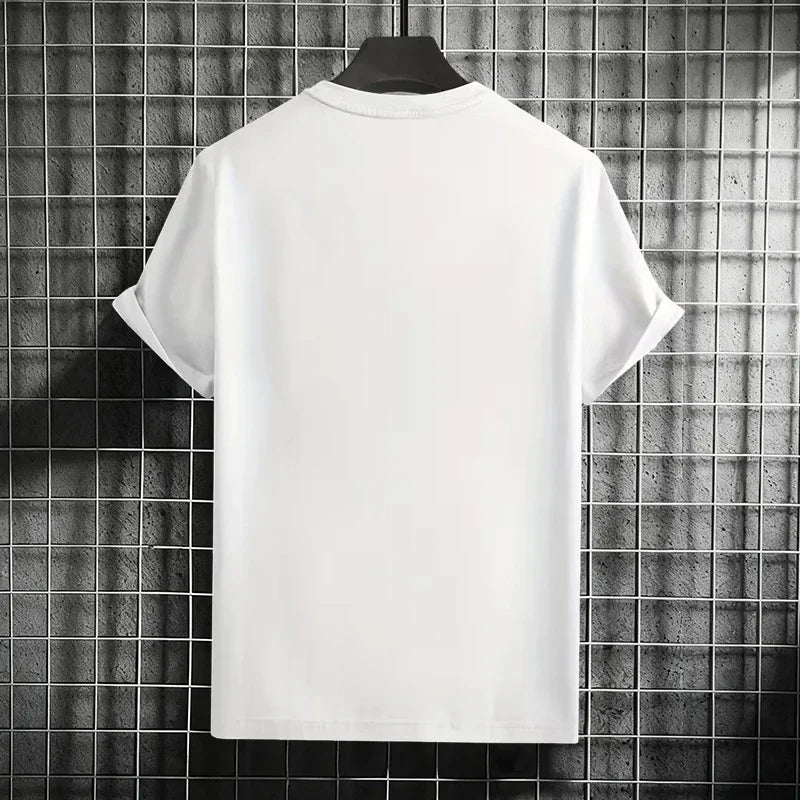 Herr-t-shirt 100% Bomull – Rund Hals, Kortärmad, Klassisk Svart eller Vit, S–XXXL