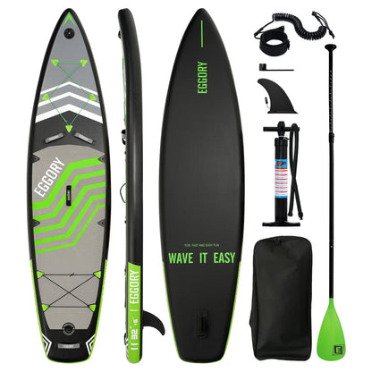 EGGORY Uppblåsbar SUP-bräda – Ca 335 cm, 7 Designs, Komplett Set, Skickas från Tyskland