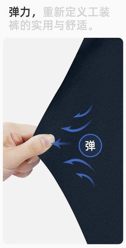 Spring And Autumn Elastic Work Pants Repair Workshop Wear Resistant Reinforced Multi Pocket Welding Pants