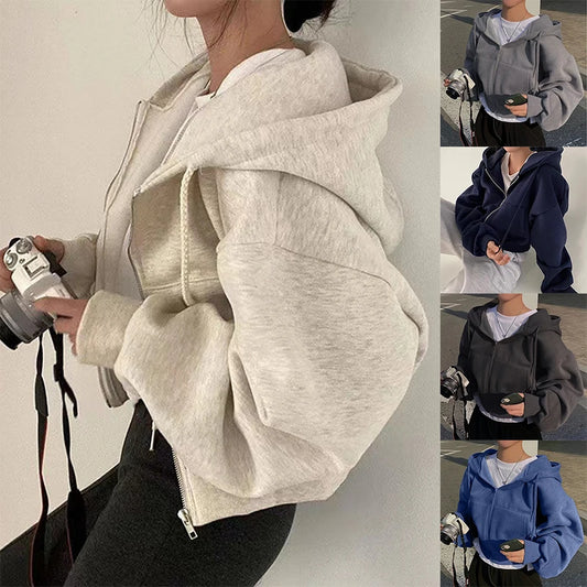 Dam Hoodie med Dragkedja