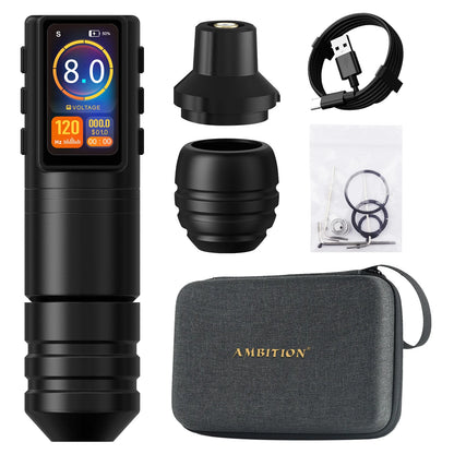 Ambition Ninja Pro+ Wireless Tattoo Machine Billing Battery Professional Rotary Pen Strong Coreless Motor 2000mAh for Artister