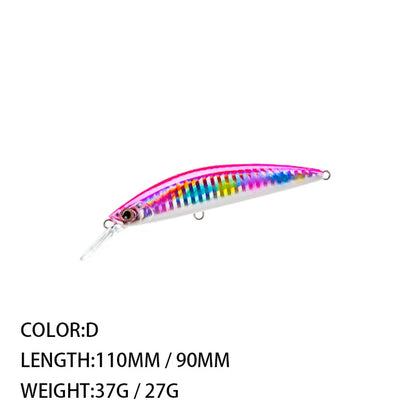 Freshwater Bait Mino 90MM110MM Ultra-long Cast Utra-long Bait Sinking Weight 27g37g Perch Bait Trolling Bait Fishing Tackle