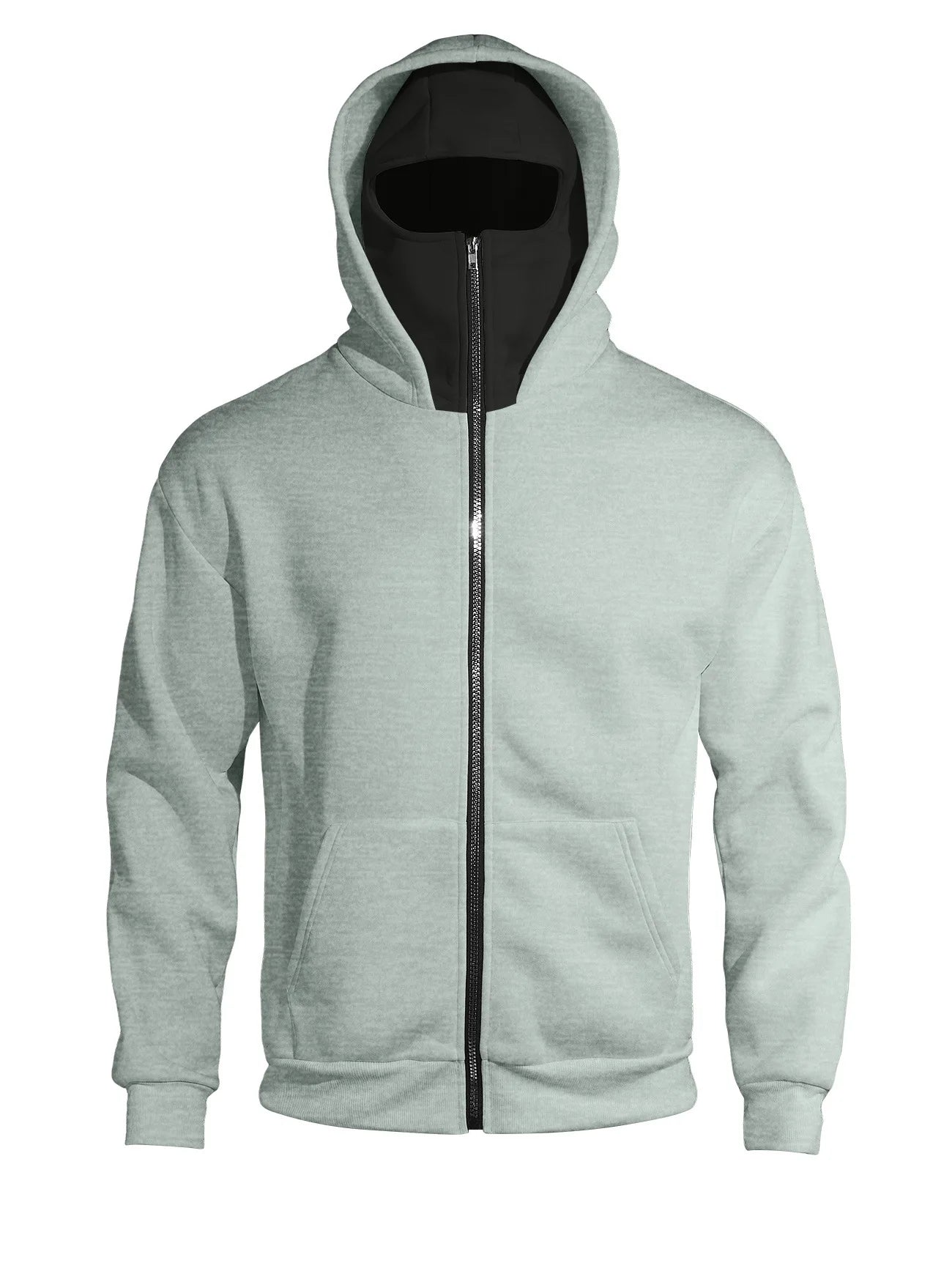Autumn Men's Double-Layer Hooded Zip-Up Sweatshirt, Loose Casual Fit with Front Pockets, Ideal for Outdoor and Streetwear Style