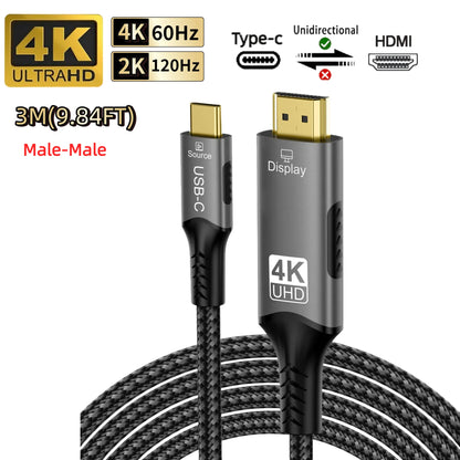 8K@60Hz 8K USB C to HDMI 2.1 Cable Adapter Type C to HDMI Cable for Thunderbolt 3 Compatible with MacBook Pro IPad pro Laptop