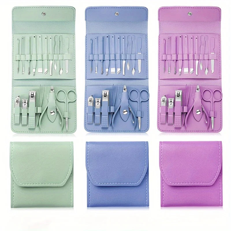 16pcs Nail Clippers and Nail Trimming Tool Set, a Professional Nail Clipper and Pedicures Tool Kit That Is Easy to Carry