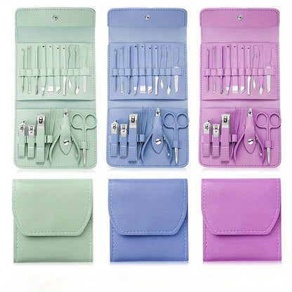 16pcs Nail Clippers and Nail Trimming Tool Set, a Professional Nail Clipper and Pedicures Tool Kit That Is Easy to Carry
