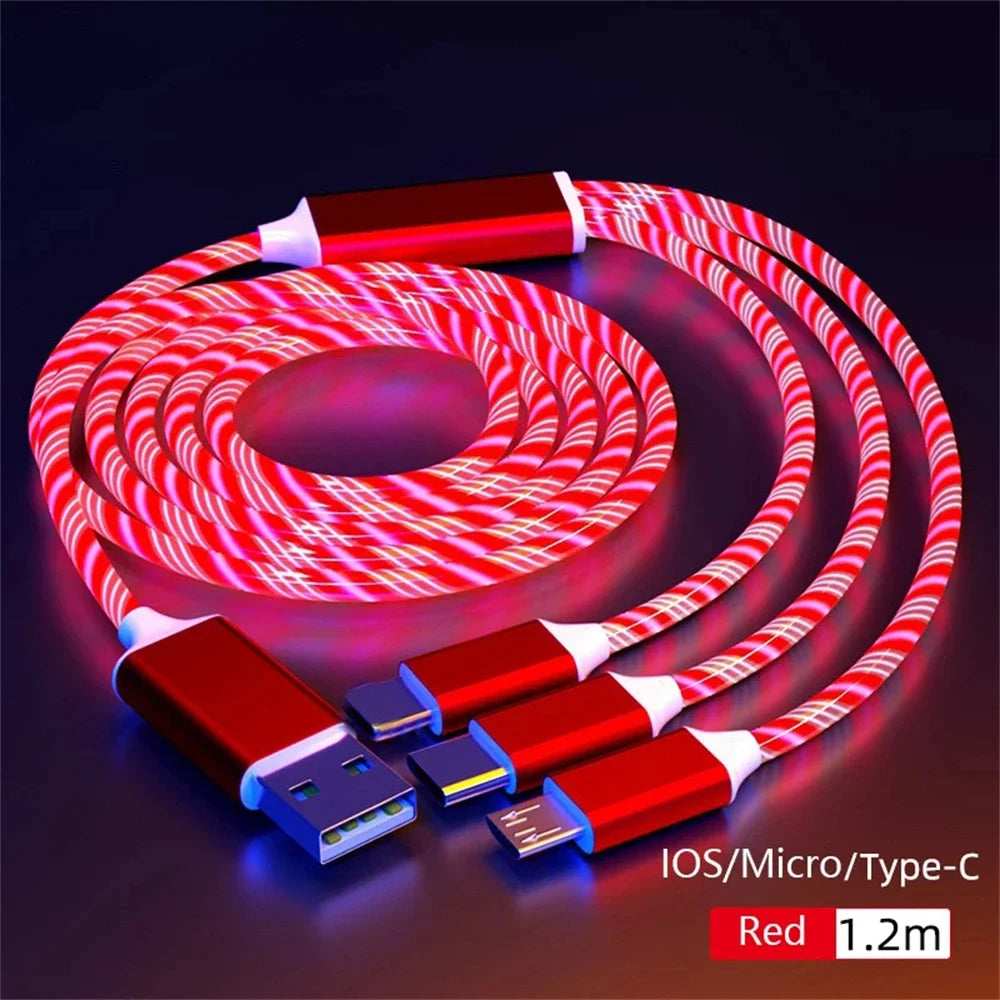 USB 3-i-1-kabel med LED-belysning
