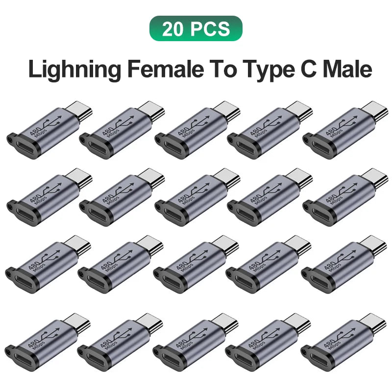 USB C To Lighning Adapter USB C Cable To IOS Fast Charging Connector Lighning Male to Type C Female Converter For iPhone