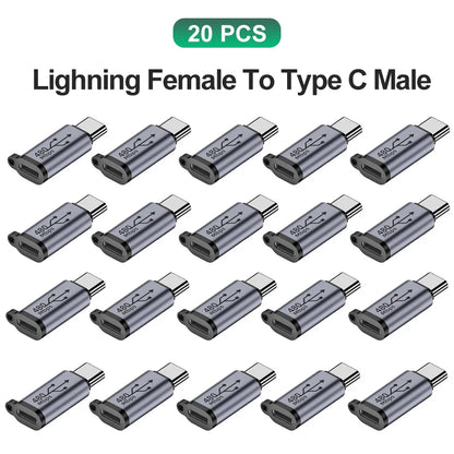 USB C To Lighning Adapter USB C Cable To IOS Fast Charging Connector Lighning Male to Type C Female Converter For iPhone