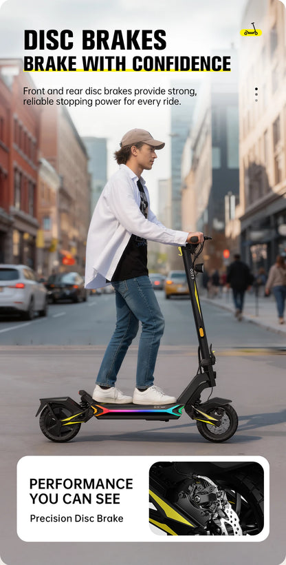 OOTD SR1 hopfällbar elscooter med 10-tumsdäck och skivbroms