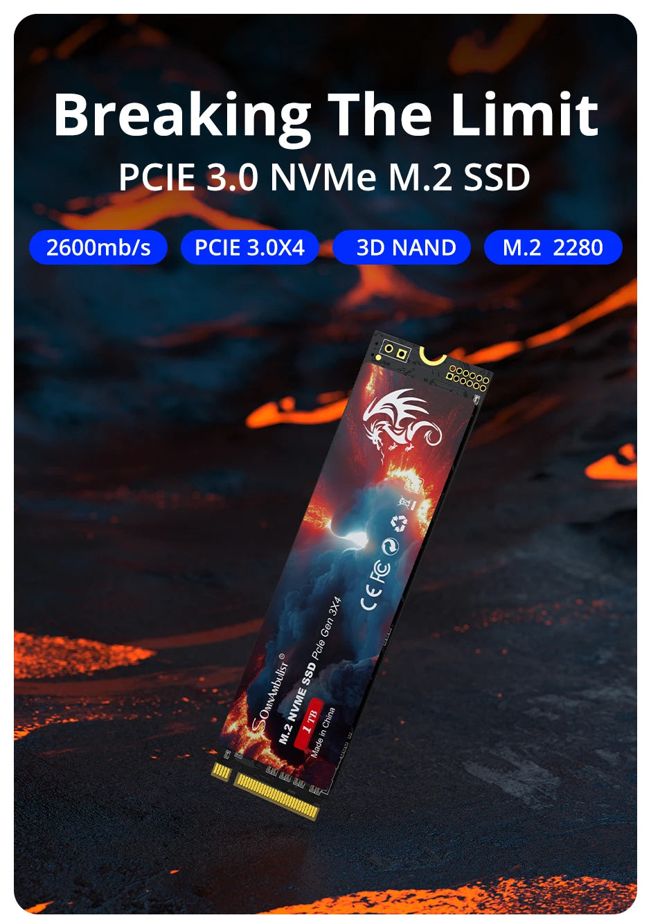 SomnAmbulist SSD M2 NVME 128GB 256GB 512GB 1TB SSD M.2 2280 PCIe 3.0 Internal Solid State Drive For Laptop Desktop Game Console