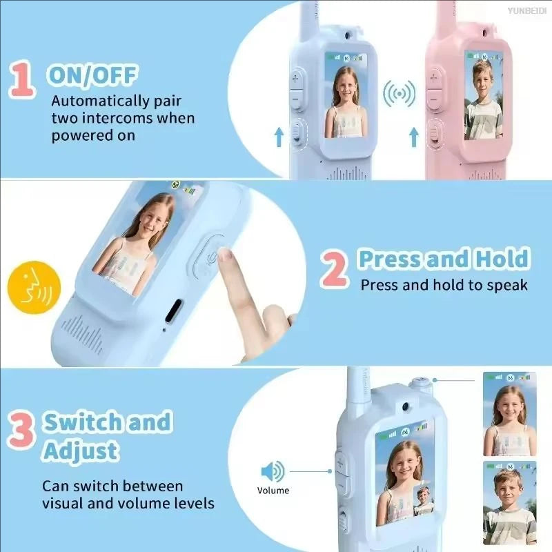 Walkie talkies för barn – uppladdningsbart 2-pack för lek och äventyr