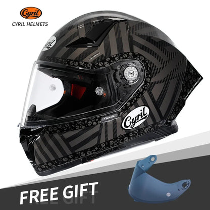 Motorcycle Carbon Fiber Full Face Street Bike Motorbike Helmets Lightweight Racing Helmet DOT ECE Approved CYRIL Casque Moto