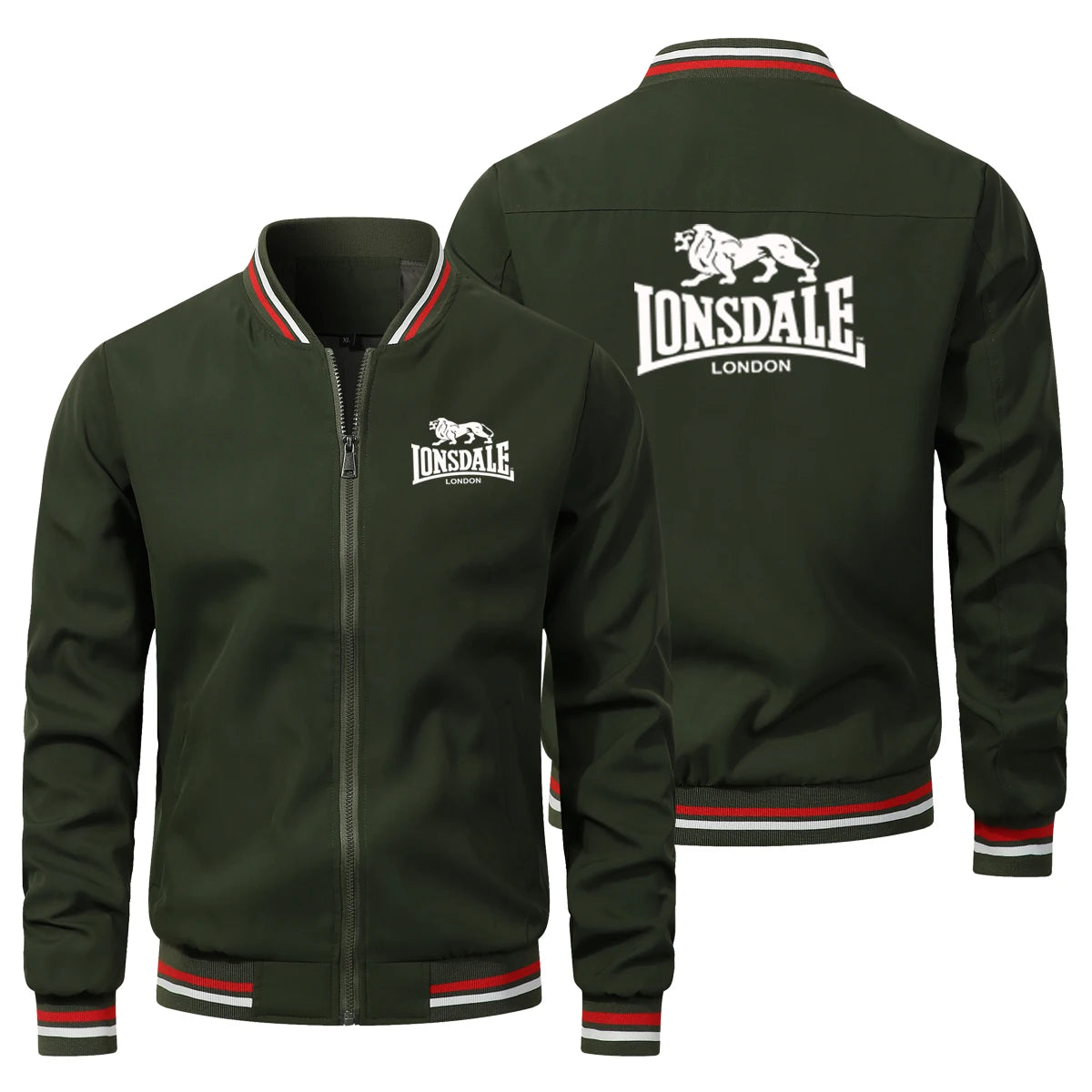 Herr Baseballjacka med V-ringning och Dragkedja – Casual Sportjacka för Vandring och Friluftsliv, S–5XL