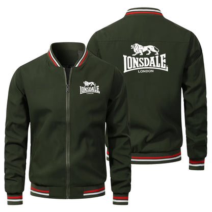 Herr Baseballjacka med V-ringning och Dragkedja – Casual Sportjacka för Vandring och Friluftsliv, S–5XL