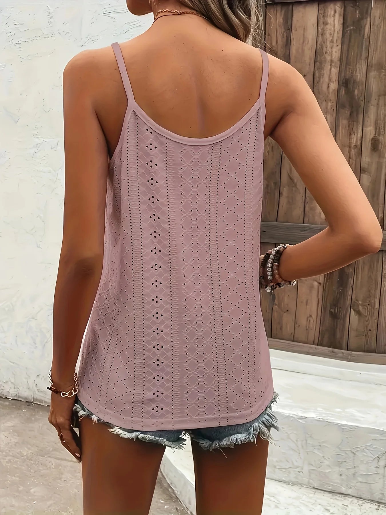 2 Pieces of Women's Y2K Style V-Neck Vests, Fashionable Elastic Perforated Sleeveless Vests, Solid Color