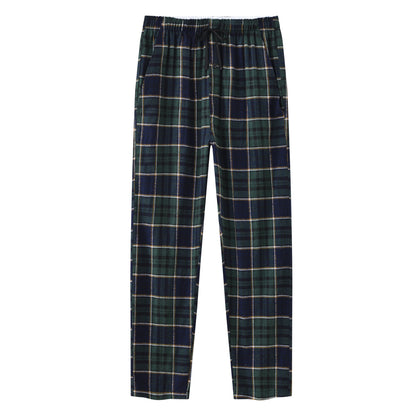 Men's 3Pcs Pajama Sleeping Pants Cotton Plaid Pjs, Long Plaid Print Sleepwear Pajama Pants with Elastic Waist Homewear