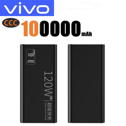VIVO 500000mAh Power Bank 120W Super Fast Charging Portable LED Digital Display External Power Bank for iPhone Samsung 2026New
