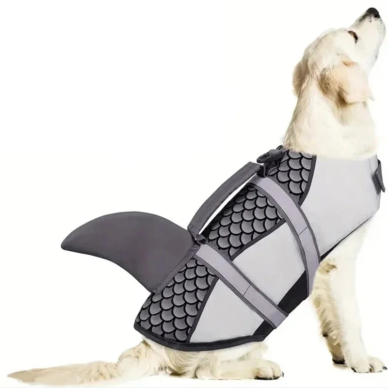 Shark Dog Life Jacket Enhanced Buoyancy Small Dogs Swimming Clothes Safety Vest with Handle for Medium Large Dog Surfing Costume