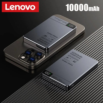 Lenovo 500000mAh Magnetic Power Bank Super Fast Charging for Magsafe Wireless External Battery Powerbank for iPhone Samsung