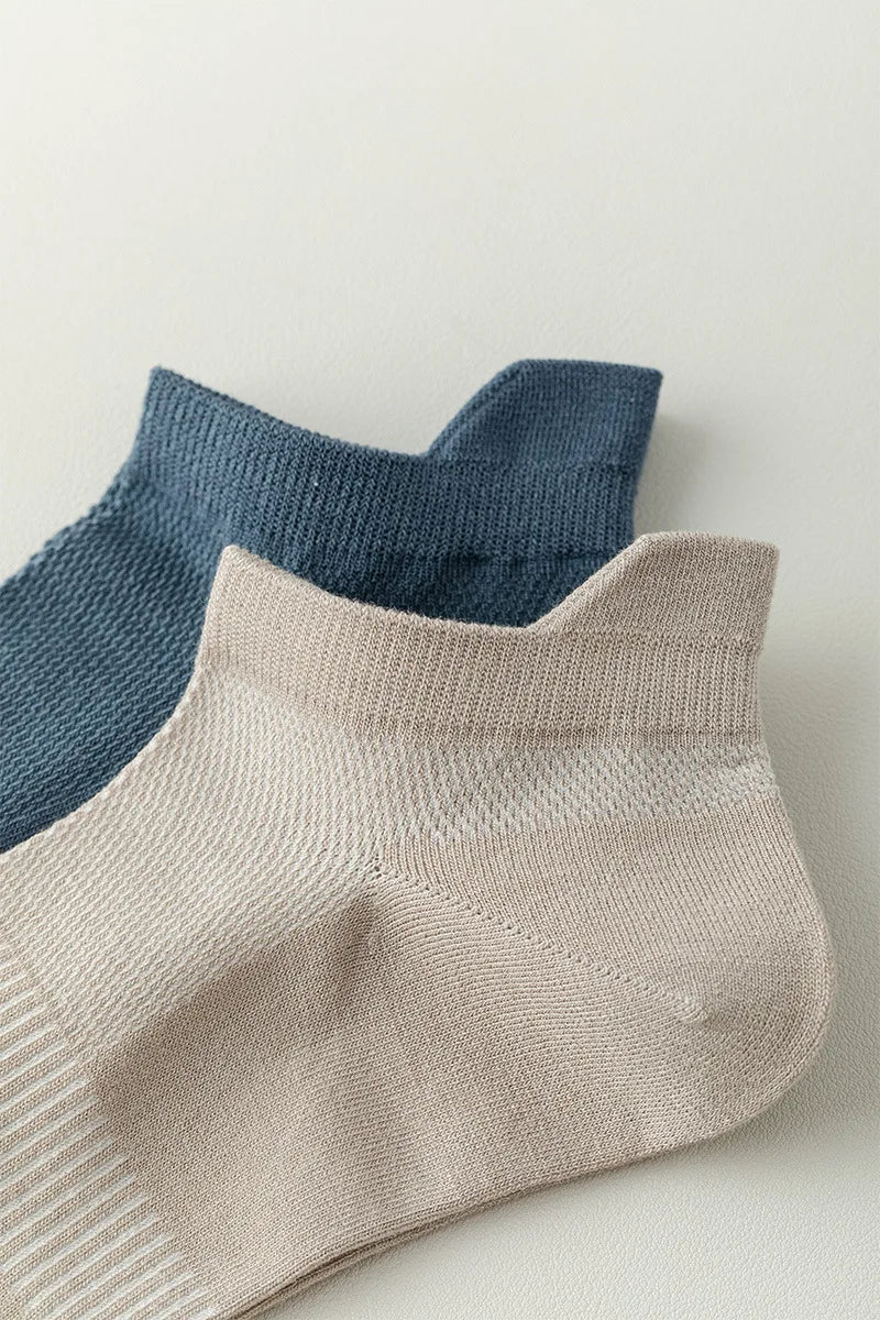 High Quality 5Pairs/Lot Men's Bamboo Fiber Socks Hand Link Short Mesh Breathable Ankle Socks Summer Male Socks