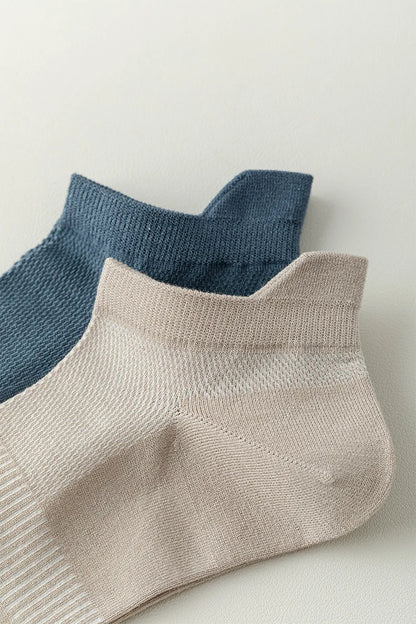 High Quality 5Pairs/Lot Men's Bamboo Fiber Socks Hand Link Short Mesh Breathable Ankle Socks Summer Male Socks