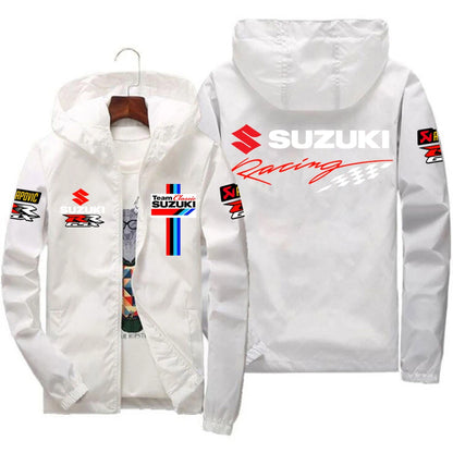Racingjakka för Herr – Tunn Polyesterjakka med Dragkedja, Casual Sportswear i 10 Färger och Storlekar S–7XL