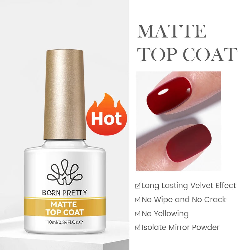 BORN PRETTY Super Top Coat and Base Gel Nail Polish for Gel Polish Semi-permanent Varnish Rubber Top Coat 10ml Nail Supplies