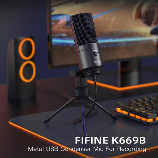 FIFINE USB-kondensatormikrofon med metallhölje - K669