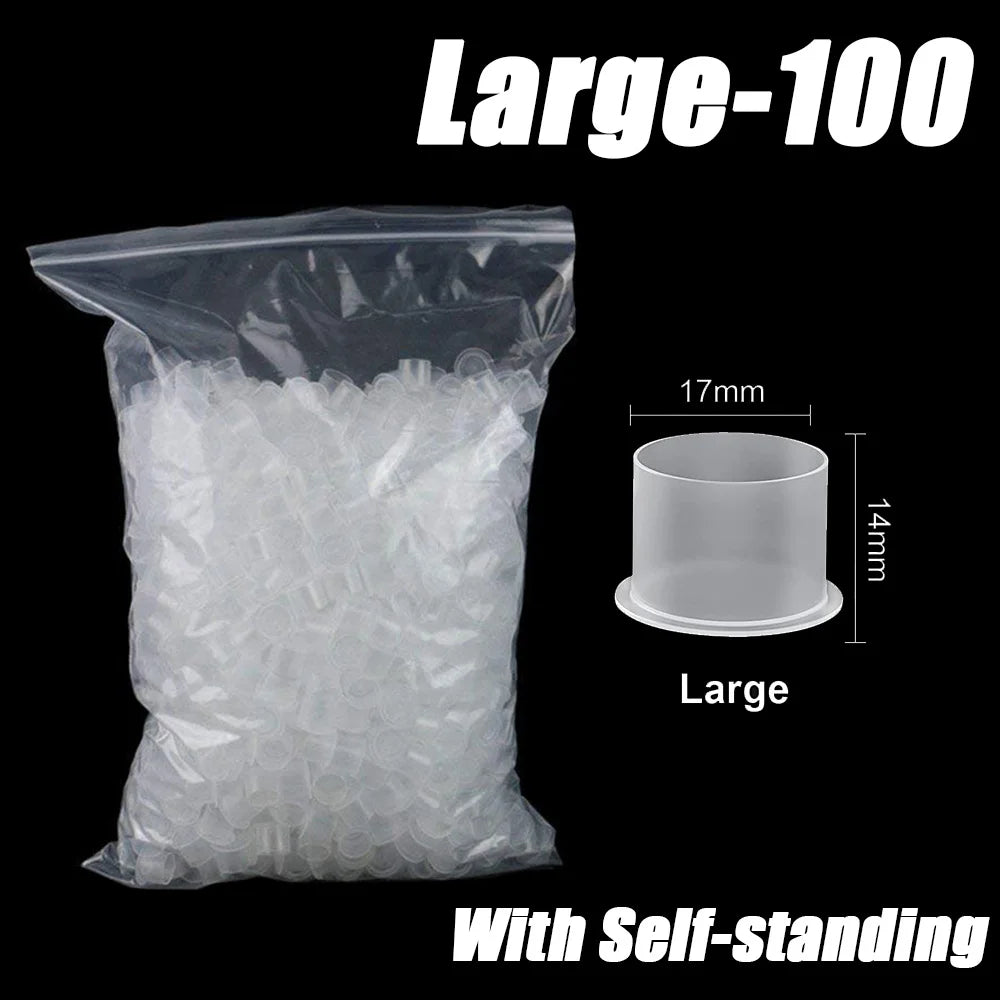300/100PCS Disposable Tattoo Ink Cups with Base S/M/L Mixed Permanent Makeup Pigment Holder Caps Tattoo Accessories