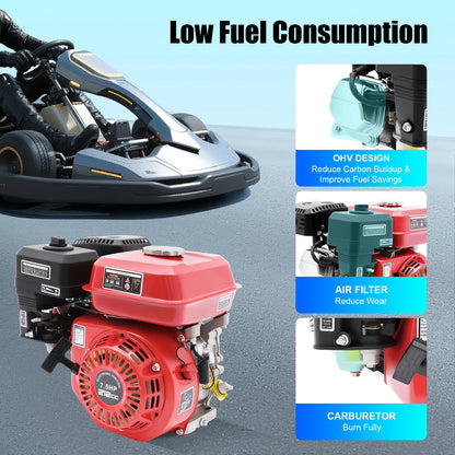 212cc 4,0kW 7,5hk luftkyld bensinmotor, 3600 varv/min snörnstart bensinmotor